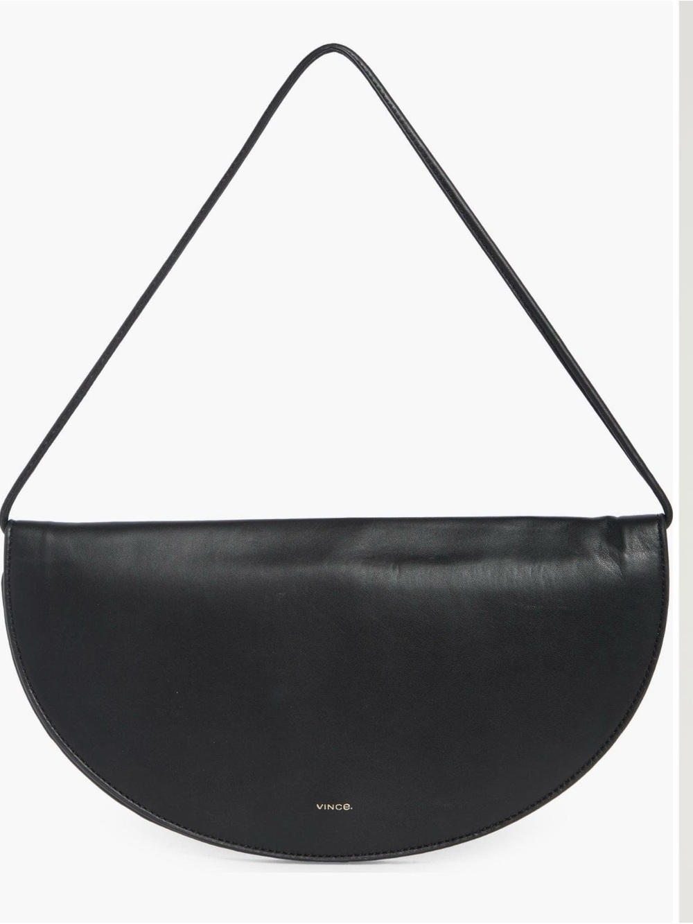 NWTS - Vince - Black Half-Moon Leather Shoulder Bag